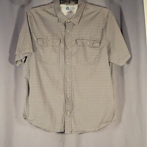Sierra Designs Men's XL Solid Gray Woven Cotton/Spandex Button-Up Shirt Pockets